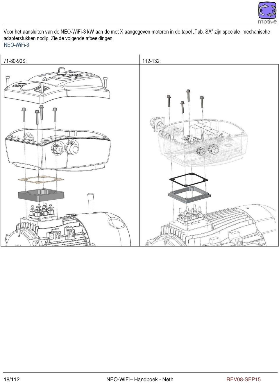 SA zijn speciale mechanische adapterstukken nodig.