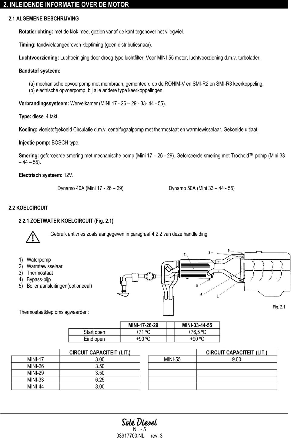 Bandstof systeem: (a) mechanische opvoerpomp met membraan, gemonteerd op de RONIM-V en SMI-R2 en SMI-R3 keerkoppeling. (b) electrische opvoerpomp, bij alle andere type keerkoppelingen.