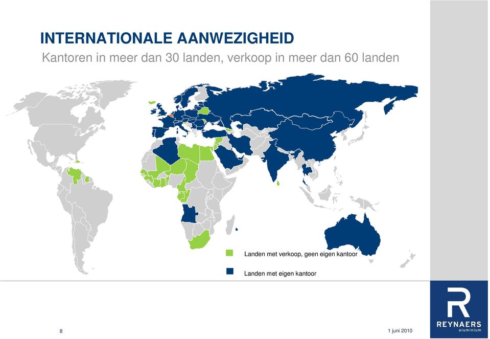 dan 60 landen Landen met verkoop, geen