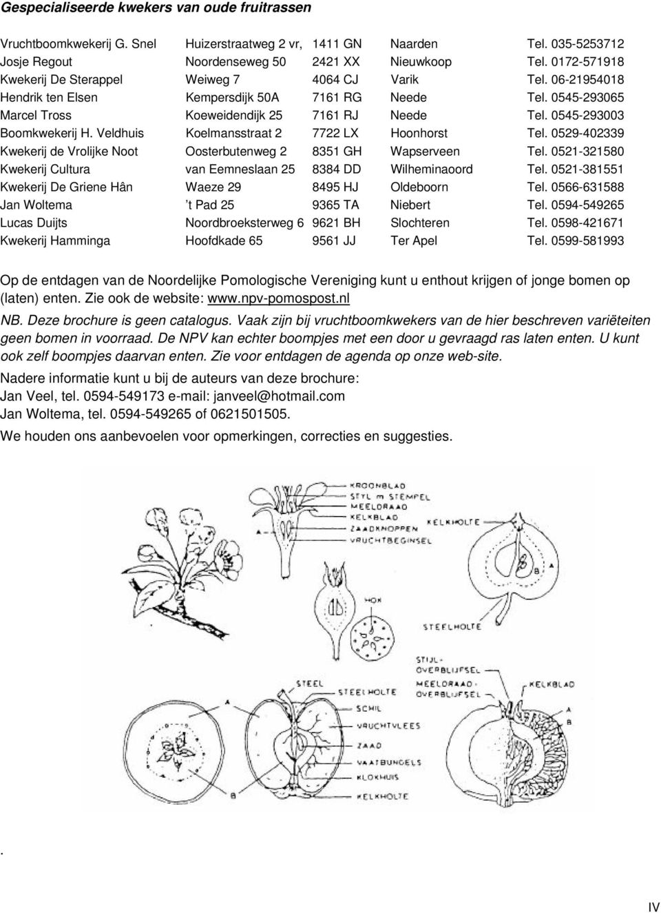 0545-293003 Boomkwekerij H. Veldhuis Koelmansstraat 2 7722 LX Hoonhorst Tel. 0529-402339 Kwekerij de Vrolijke Noot Oosterbutenweg 2 8351 GH Wapserveen Tel.