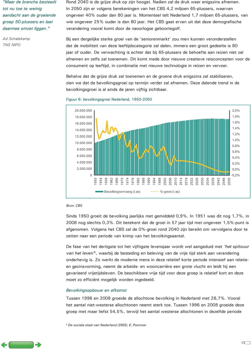 Momenteel telt Nederland 1,7 miljoen 65-plussers, van wie ongeveer 25% ouder is dan 80 jaar. Het CBS gaat ervan uit dat deze demografische verandering vooral komt door de naoorlogse geboortegolf.