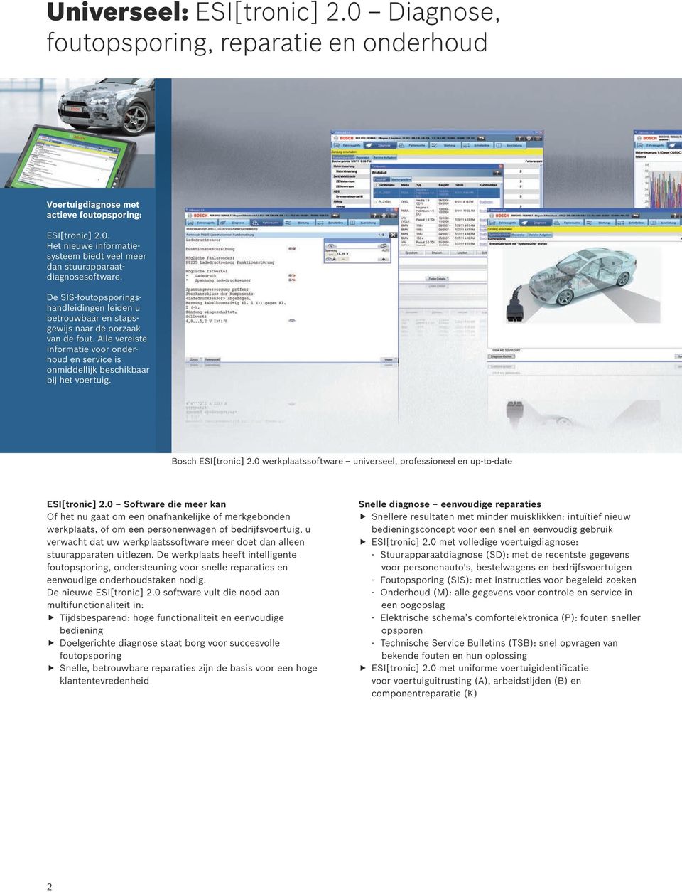 Bosch ESI[tronic] 2.0 werkplaatssoftware universeel, professioneel en up-to-date ESI[tronic] 2.