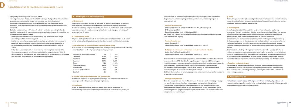 Het cumulatieve gerealiseerde resultaat op het hedge- instrument dat nog niet in de winst- en verliesrekening was verwerkt toen er sprake was van een effectieve hedge, wordt afzonderlijk in de