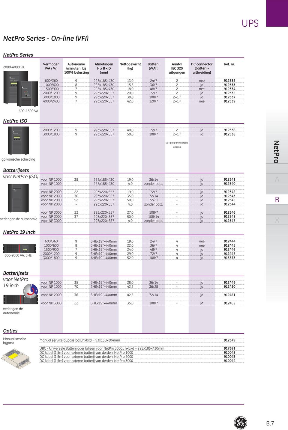 shutdown alarm weak mains on line ok GE Digital Energy attery pack on alarm on bypass progr.