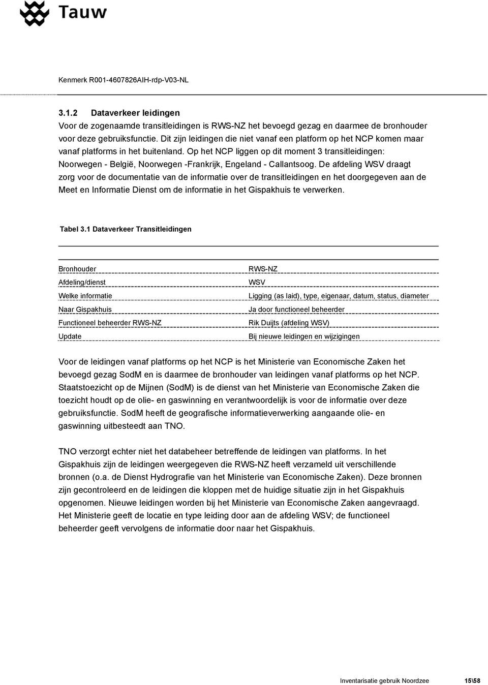 Op het NCP liggen op dit moment 3 transitleidingen: Noorwegen - België, Noorwegen -Frankrijk, Engeland - Callantsoog.