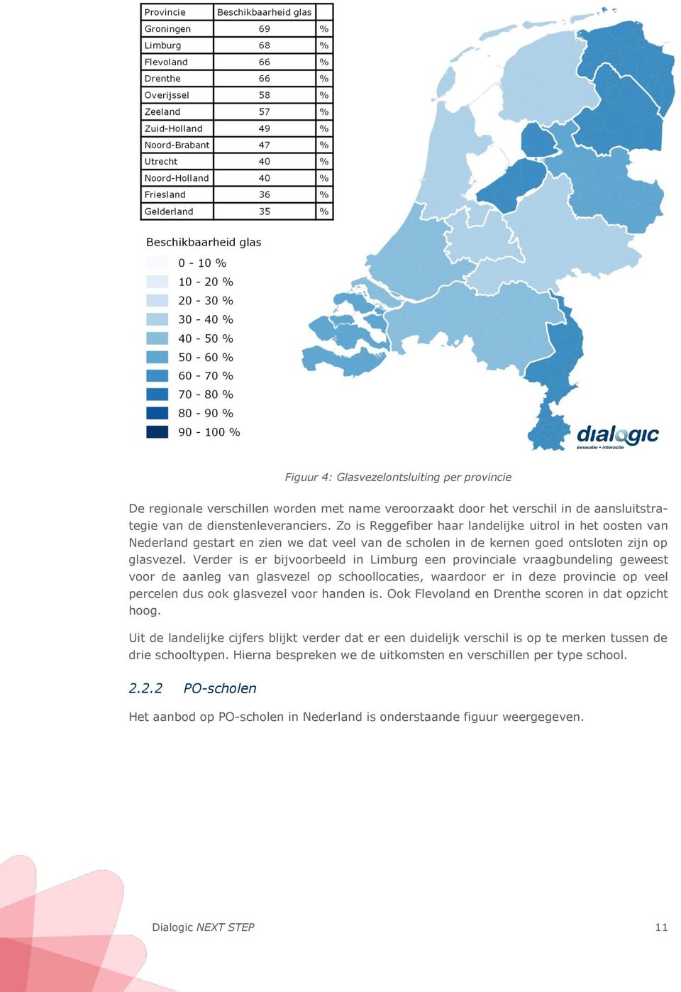 Verder is er bijvoorbeeld in Limburg een provinciale vraagbundeling geweest voor de aanleg van glasvezel op schoollocaties, waardoor er in deze provincie op veel percelen dus ook glasvezel voor