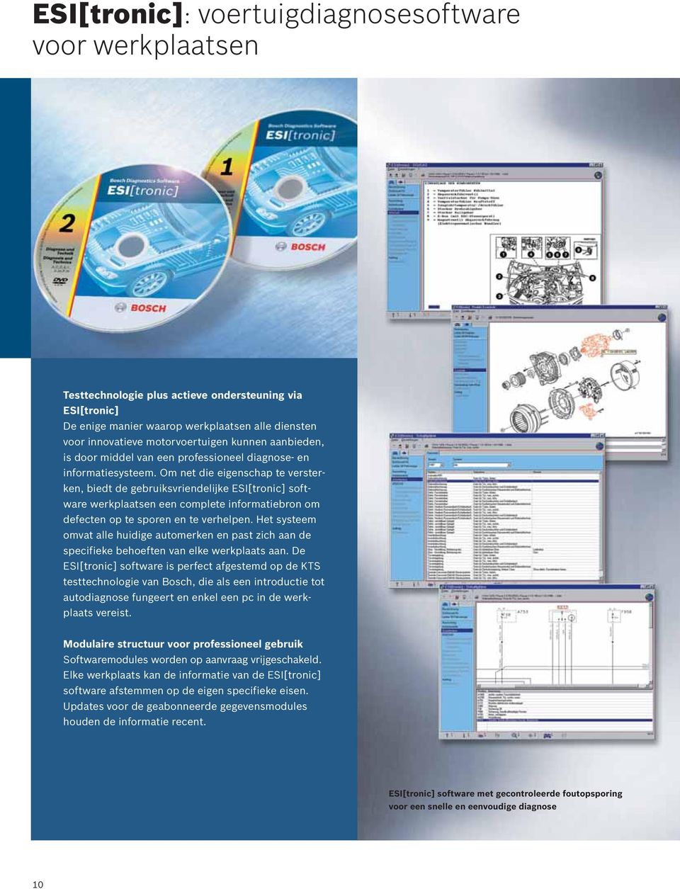 Om net die eigenschap te versterken, biedt de gebruiksvriendelijke ESI[tronic] software werkplaatsen een complete informatiebron om defecten op te sporen en te verhelpen.