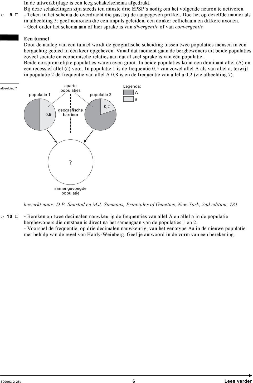 - Geef onder het schema aan of hier sprake is van divergentie of van convergentie.