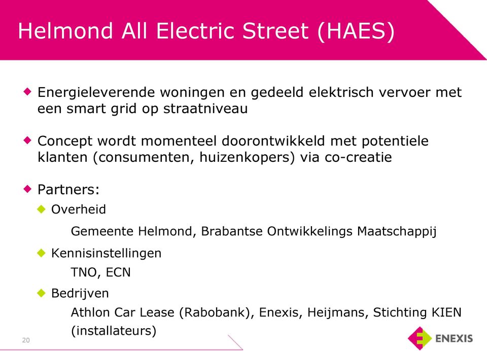 huizenkopers) via co-creatie Partners: Overheid Gemeente Helmond, Brabantse Ontwikkelings Maatschappij