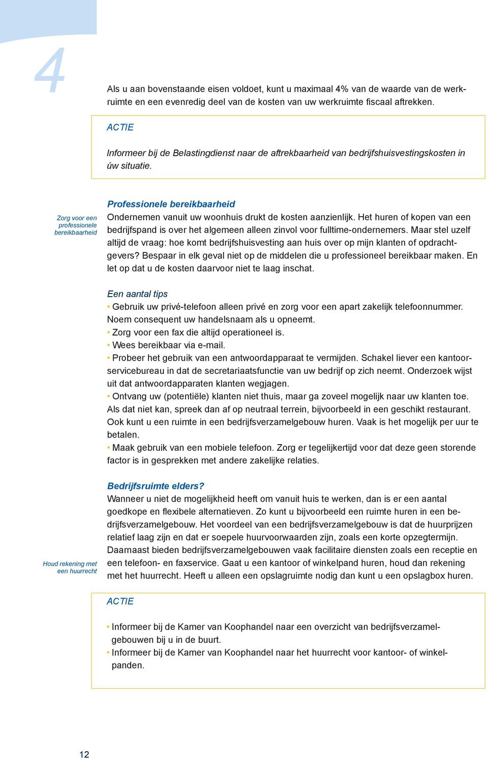 Zorg voor een professionele bereikbaarheid Professionele bereikbaarheid Ondernemen vanuit uw woonhuis drukt de kosten aanzienlijk.