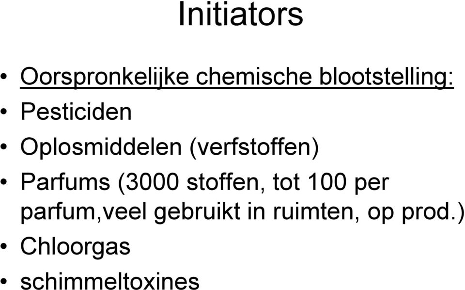 (verfstoffen) Parfums (3000 stoffen, tot 100 per