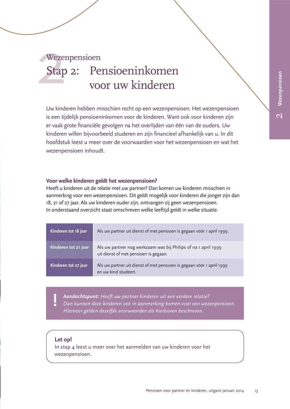 In dit hoofdstuk leest u meer over de voorwaarden voor het wezenpensioen en wat het wezenpensioen inhoudt. 2 Wezenpensioen Voor welke kinderen geldt het wezenpensioen?