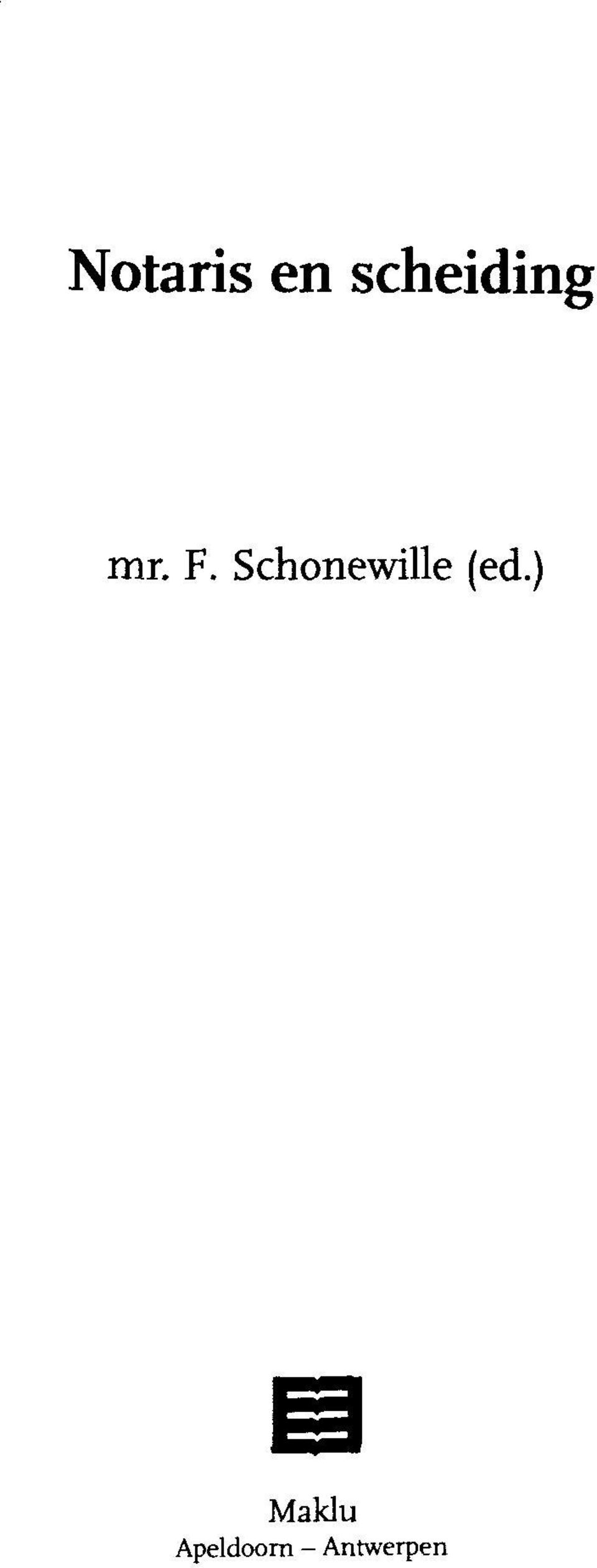 Schonewille (ed.
