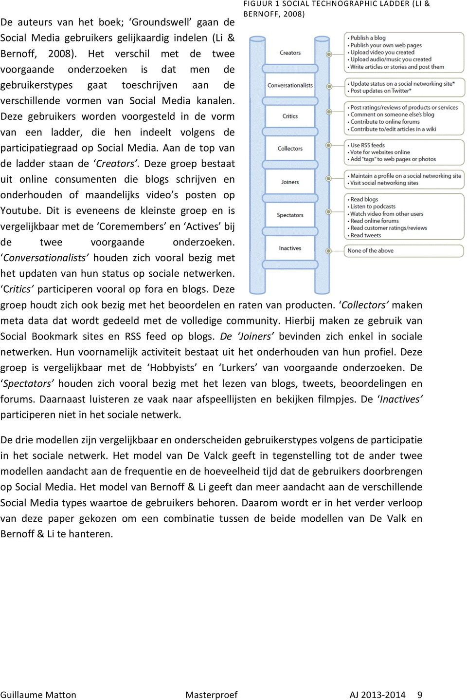 Deze gebruikers worden voorgesteld in de vorm van een ladder, die hen indeelt volgens de participatiegraad op Social Media. Aan de top van de ladder staan de Creators.