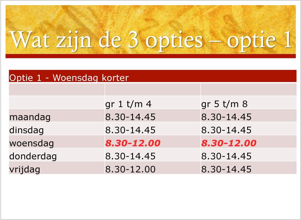 30-12.00 8.30-12.00 donderdag 8.30-14.