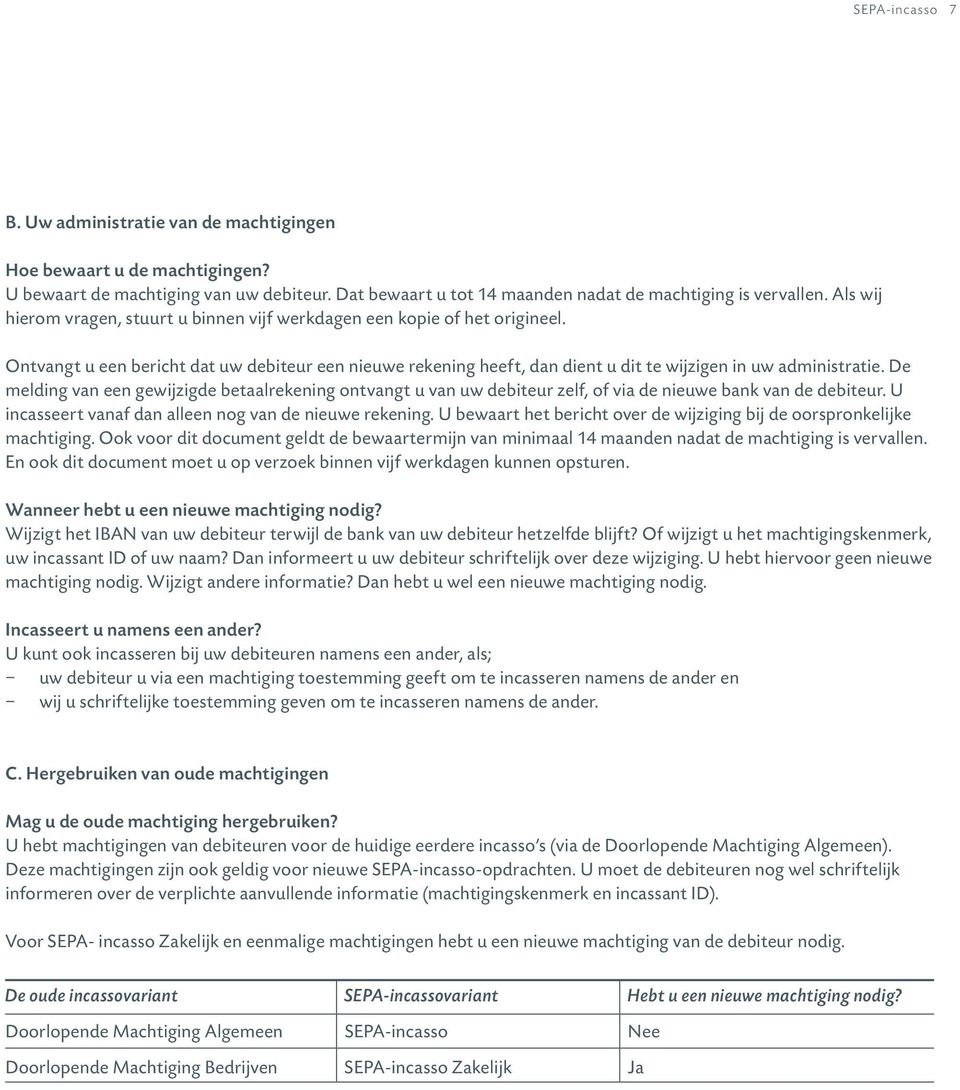 De melding van een gewijzigde betaalrekening ontvangt u van uw debiteur zelf, of via de nieuwe bank van de debiteur. U incasseert vanaf dan alleen nog van de nieuwe rekening.