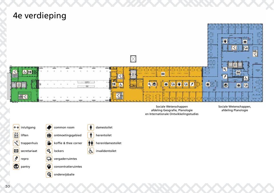 trappenhuis koffie & thee corner heren/damestoilet secretariaat lockers invalidentoilet