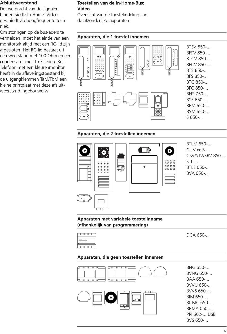 Iedere Bus- Telefoon met een kleurenmonitor heeft in de afleveringstoestand bij de uitgangklemmen TaM/TbM een kleine printplaat met deze afsluitweerstand ingebouwd.