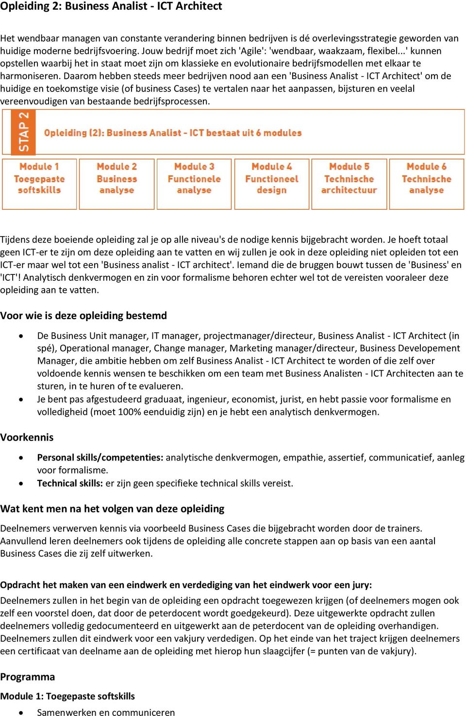 Daarom hebben steeds meer bedrijven nood aan een 'Business Analist - ICT Architect' om de huidige en toekomstige visie (of business Cases) te vertalen naar het aanpassen, bijsturen en veelal