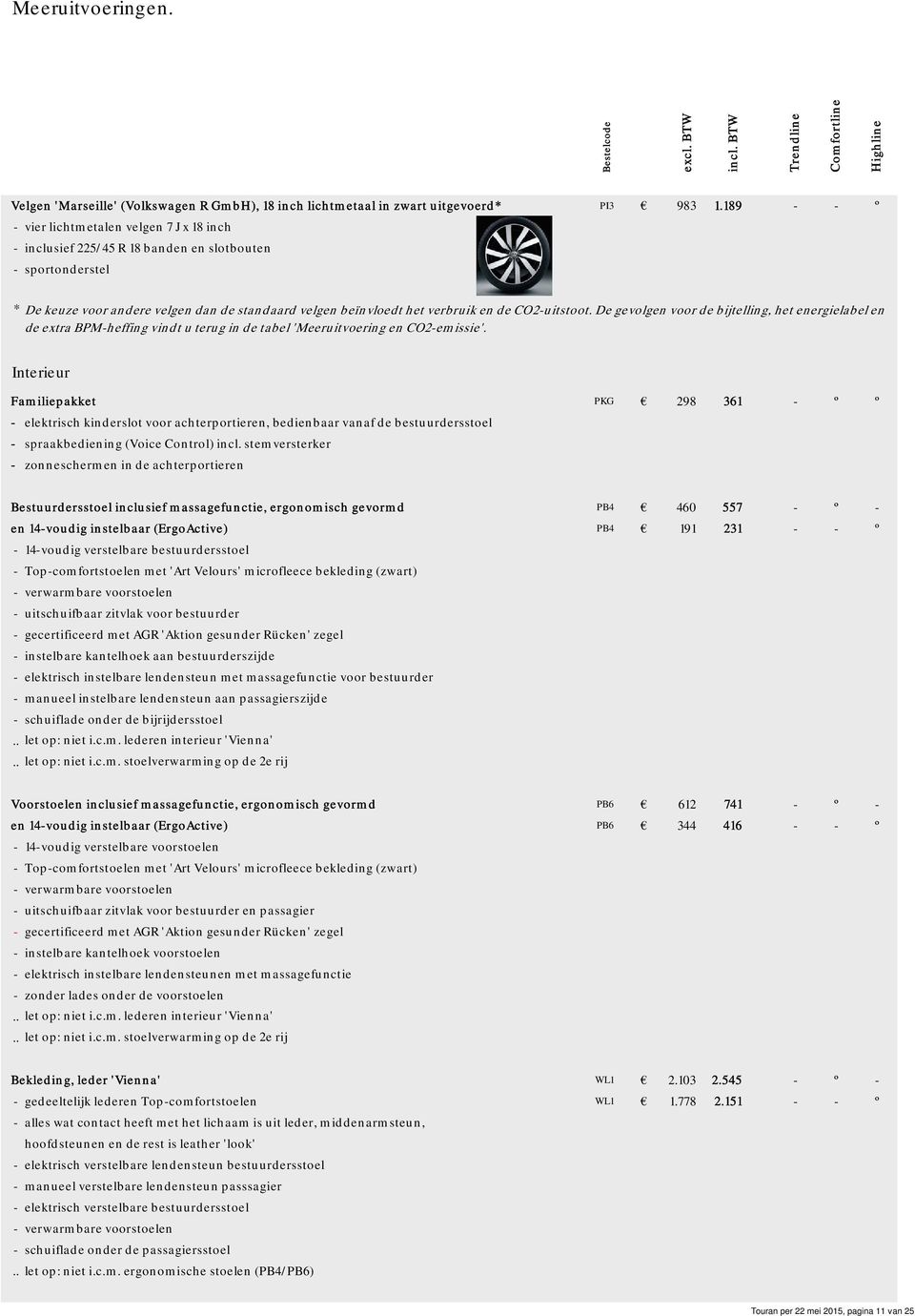 CO2-uitstoot. De gevolgen voor de bijtelling, het energielabel en de extra BPM-heffing vindt u terug in de tabel 'Meeruitvoering en CO2-emissie'.