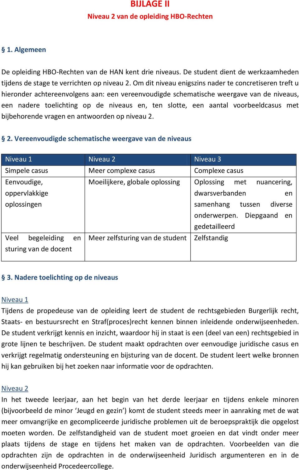 een aantal voorbeeldcasus met bijbehorende vragen en antwoorden op niveau 2.