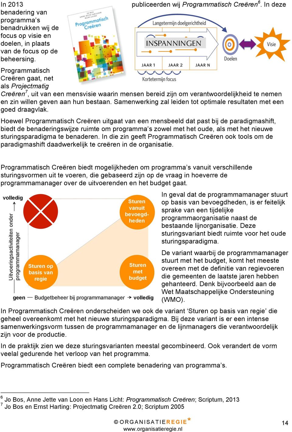 Samenwerking zal leiden tot optimale resultaten met een goed draagvlak.