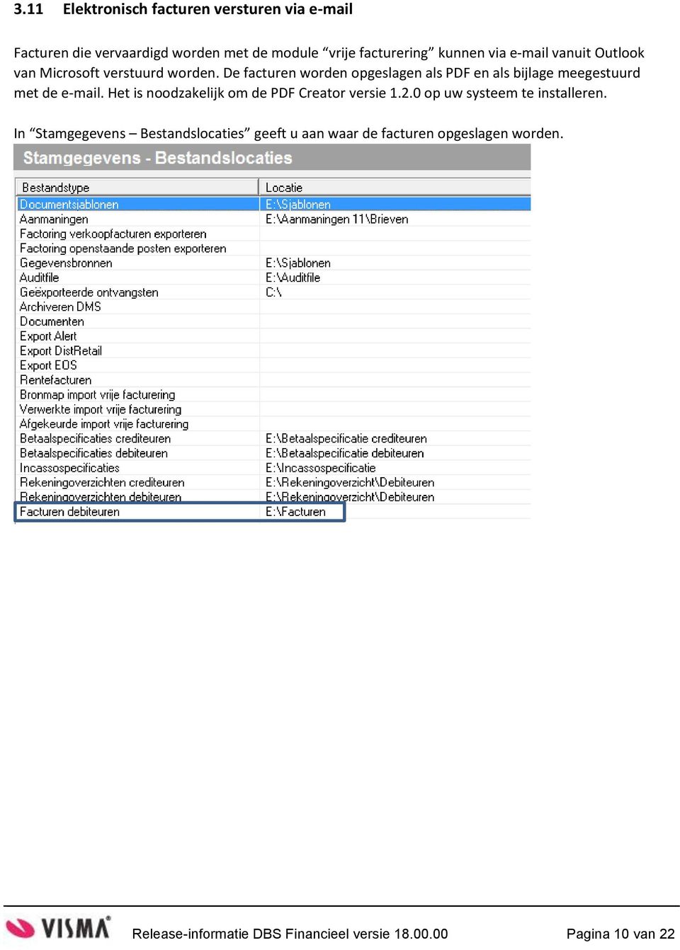 De facturen worden opgeslagen als PDF en als bijlage meegestuurd met de e-mail.