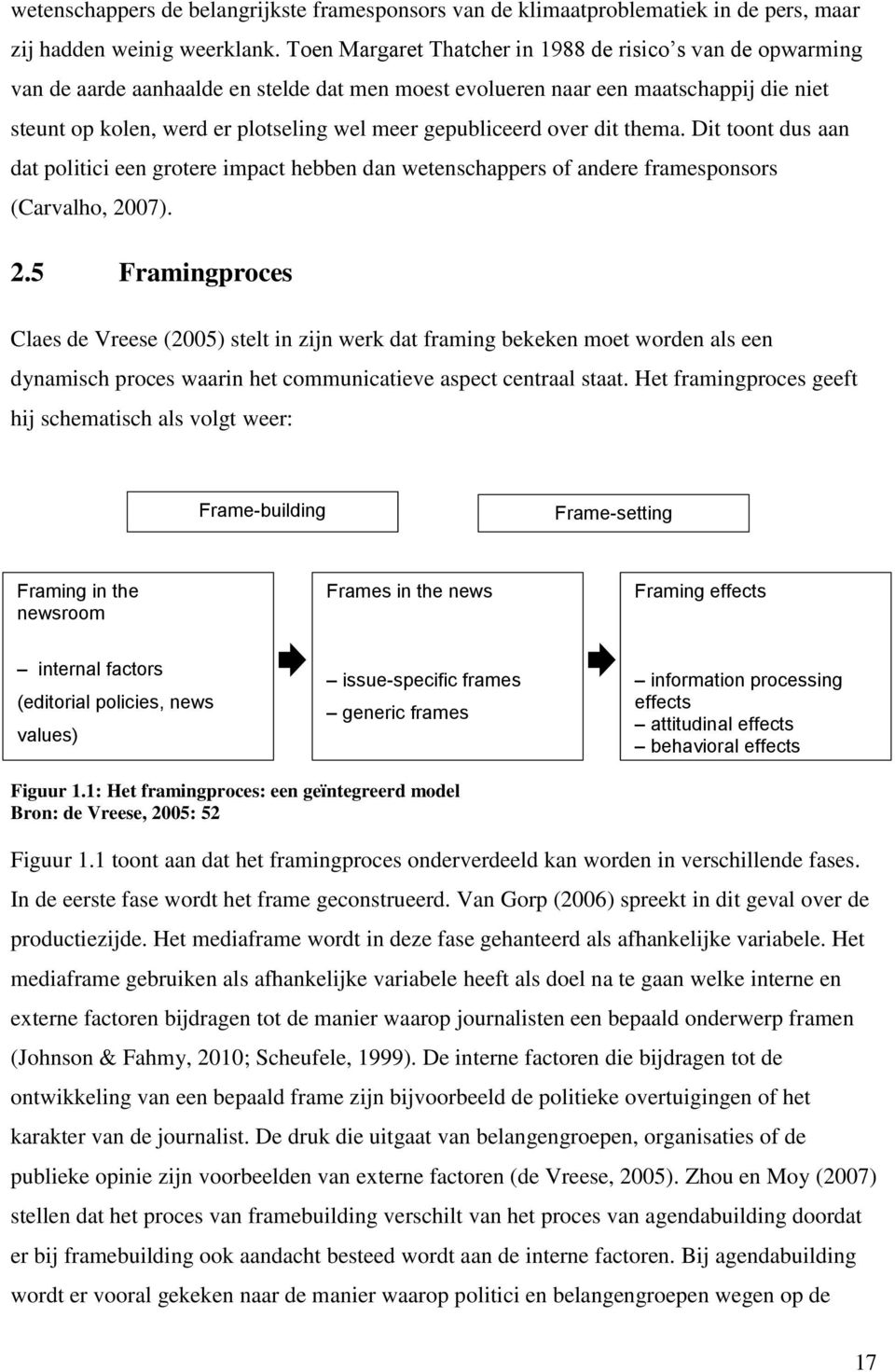 gepubliceerd over dit thema. Dit toont dus aan dat politici een grotere impact hebben dan wetenschappers of andere framesponsors (Carvalho, 20