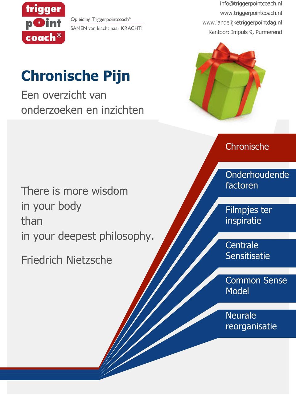 Chronische There is more wisdom in your body than in your deepest philosophy.