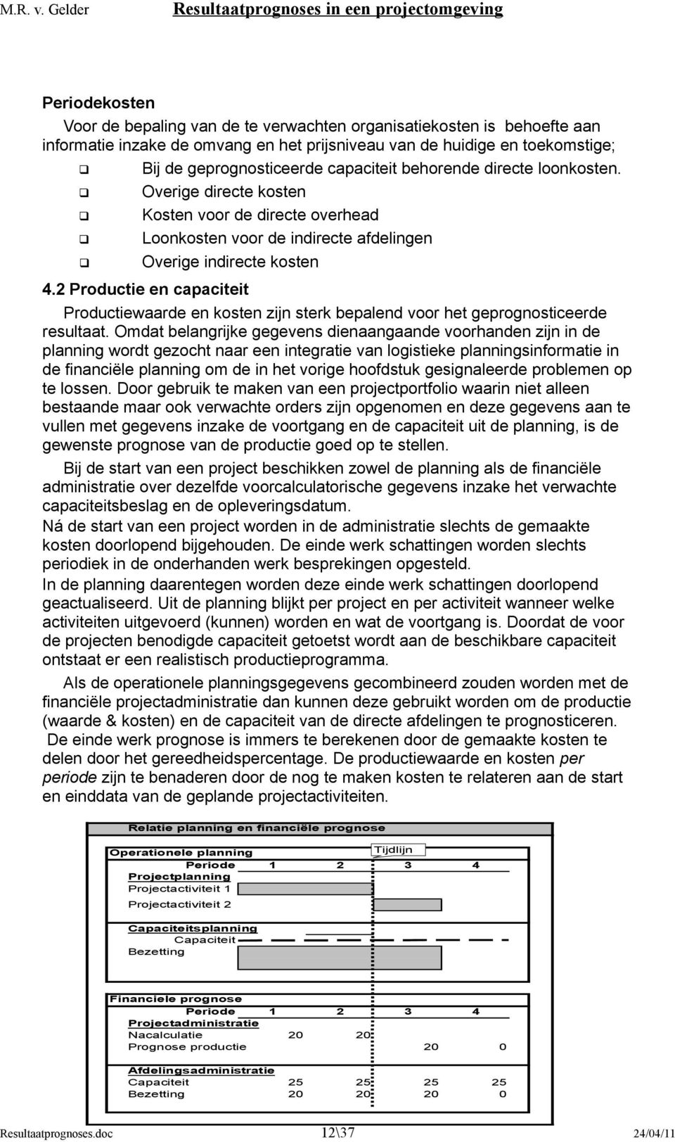 2 Productie en capaciteit Productiewaarde en kosten zijn sterk bepalend voor het geprognosticeerde resultaat.