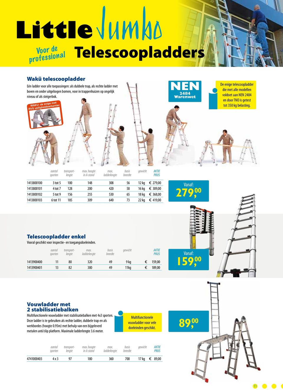 aantal transport- max. hoogte max.