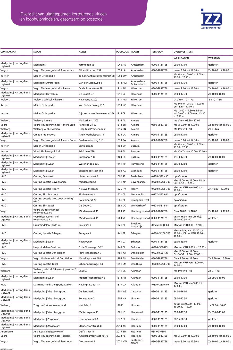 0800-2887766 ma-vr 9.00 tot 17.30 Za 10.00 tot 16.00 Meijer Orthopedie 1e Constantijn Hygensstraat 68 1054 BW Amsterdam Ma t/m vrij 09.00-13.00 en 13.30-17.