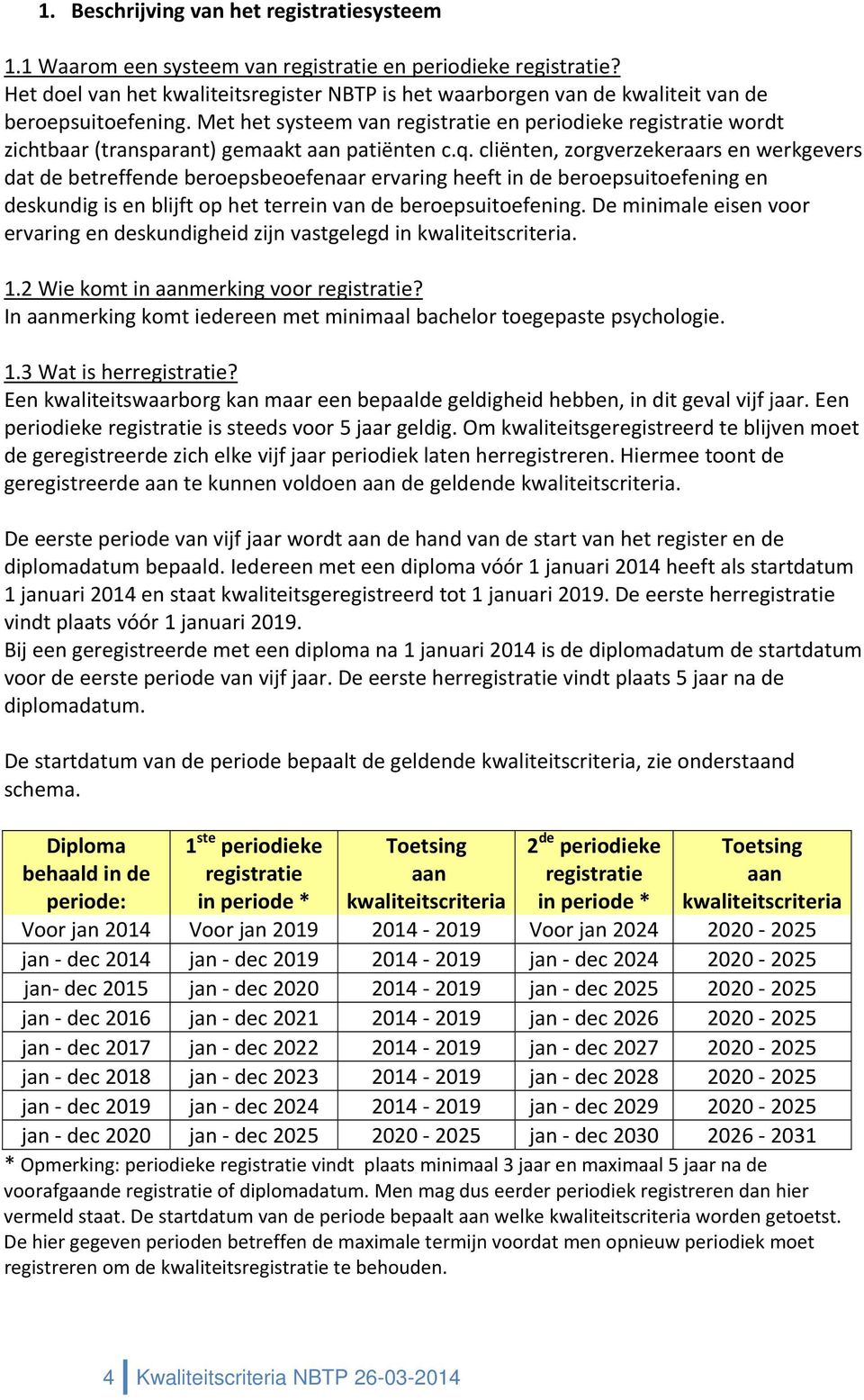 Met het systeem van registratie en periodieke registratie wordt zichtbaar (transparant) gemaakt aan patiënten c.q.