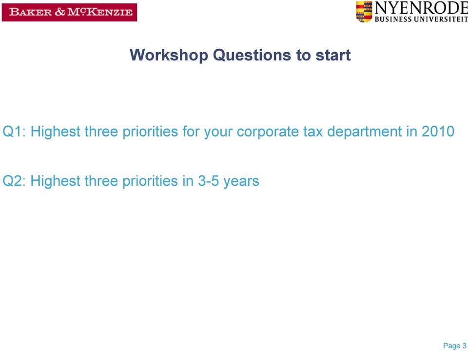corporate tax department in 2010 Q2: