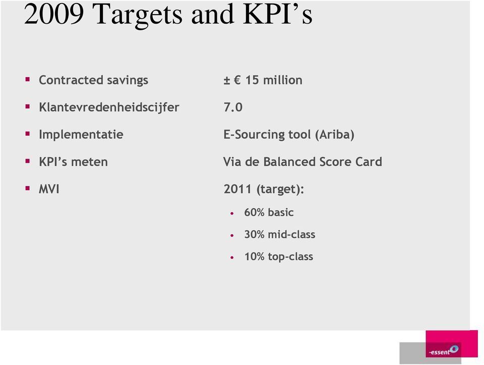 0 Implementatie KPI s meten MVI E-Sourcing tool