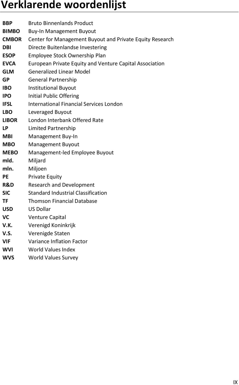 LBO LIBOR LP MBI MBO MEBO mld. mln. PE R&D SI