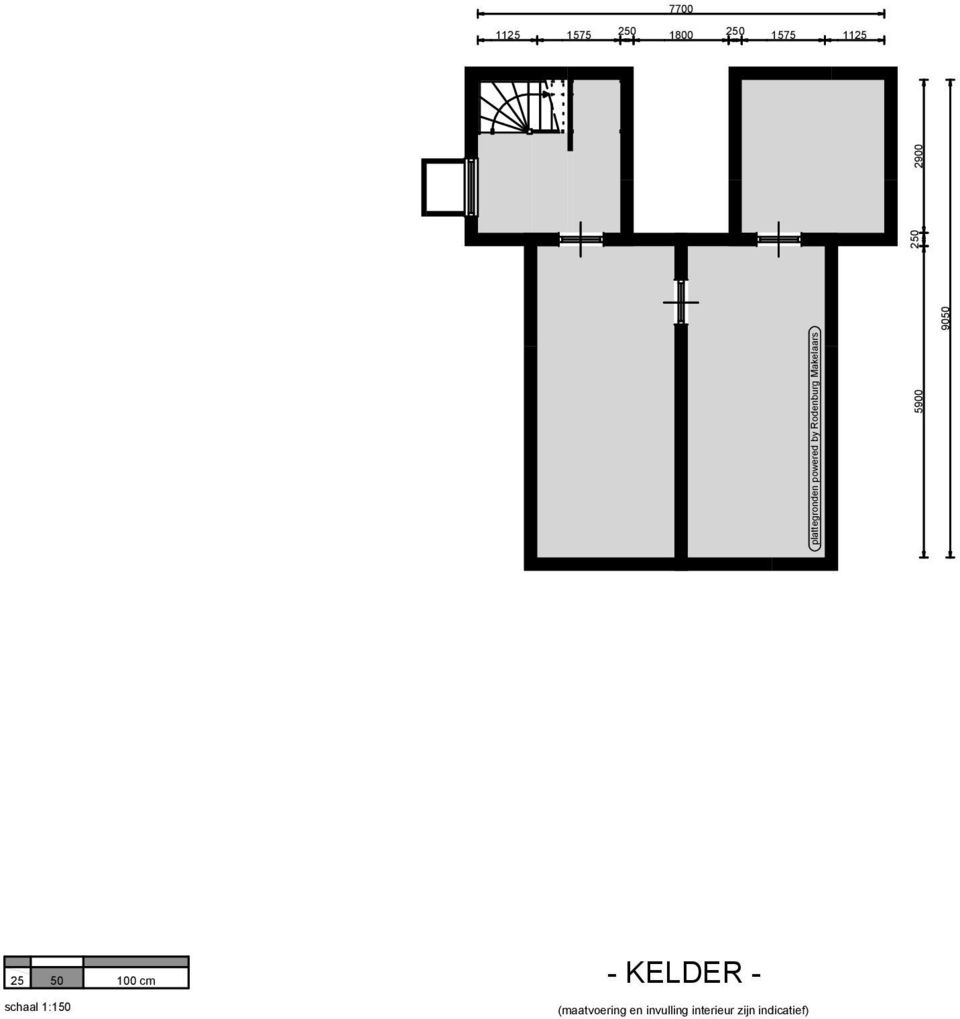 5900 250 2900 9050 25 50 100 cm schaal 1:150 -