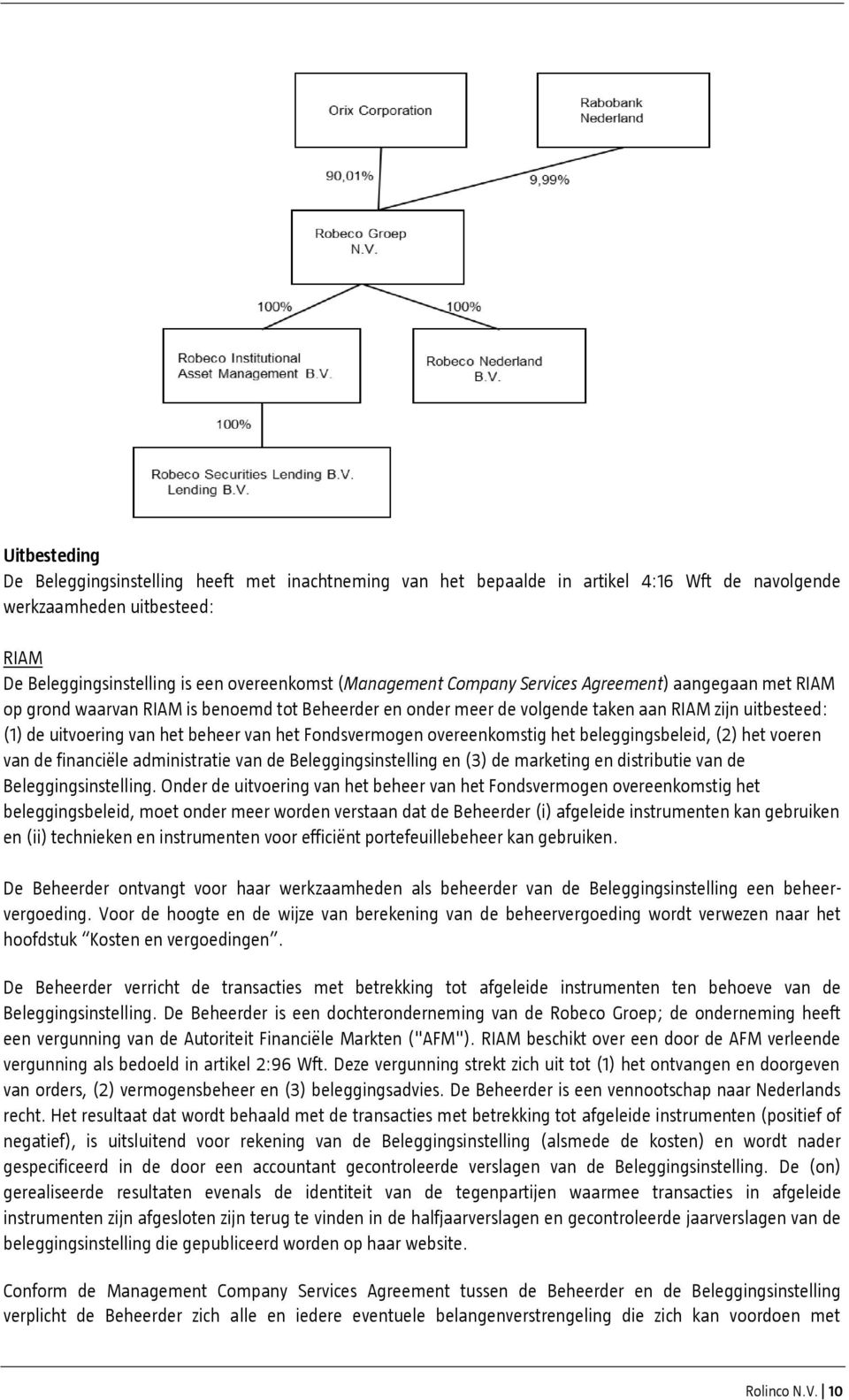 Fondsvermogen overeenkomstig het beleggingsbeleid, (2) het voeren van de financiële administratie van de Beleggingsinstelling en (3) de marketing en distributie van de Beleggingsinstelling.