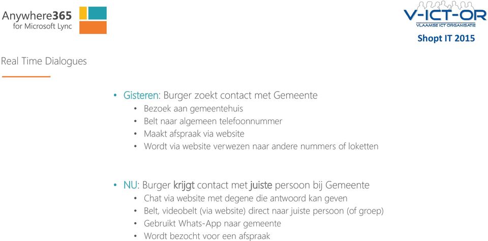 Burger krijgt contact met juiste persoon bij Gemeente Chat via website met degene die antwoord kan geven Belt,