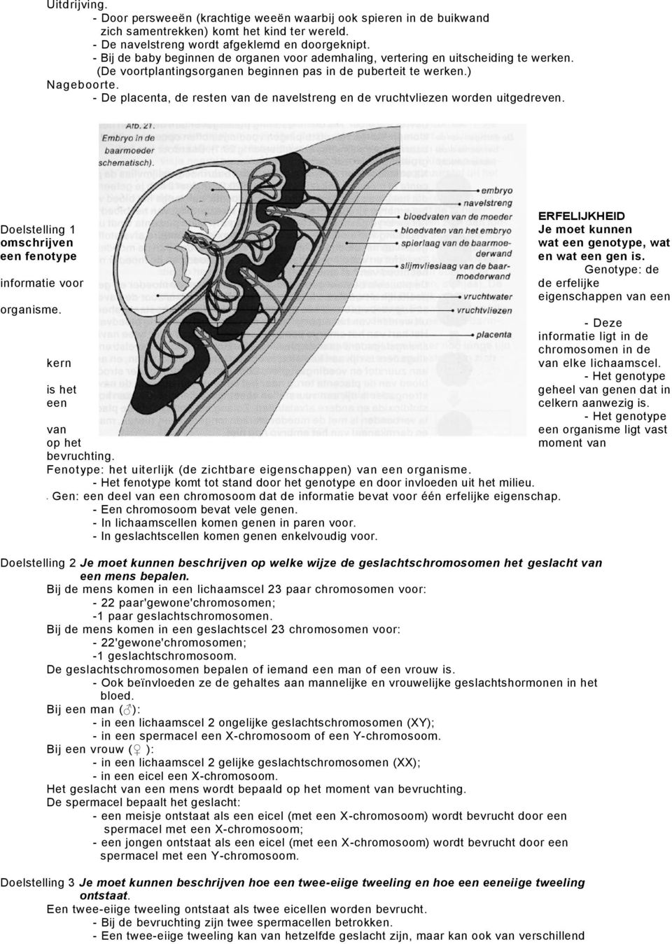 - De placenta, de resten van de navelstreng en de vruchtvliezen worden uitgedreven. Doelstelling 1 omschrijven een fenotype informatie voor organisme. kern is het een van op het bevruchting.