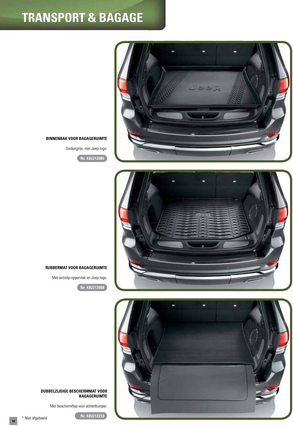 K82212085 Rubbermat voor bagageruimte Met antislip-oppervlak en 