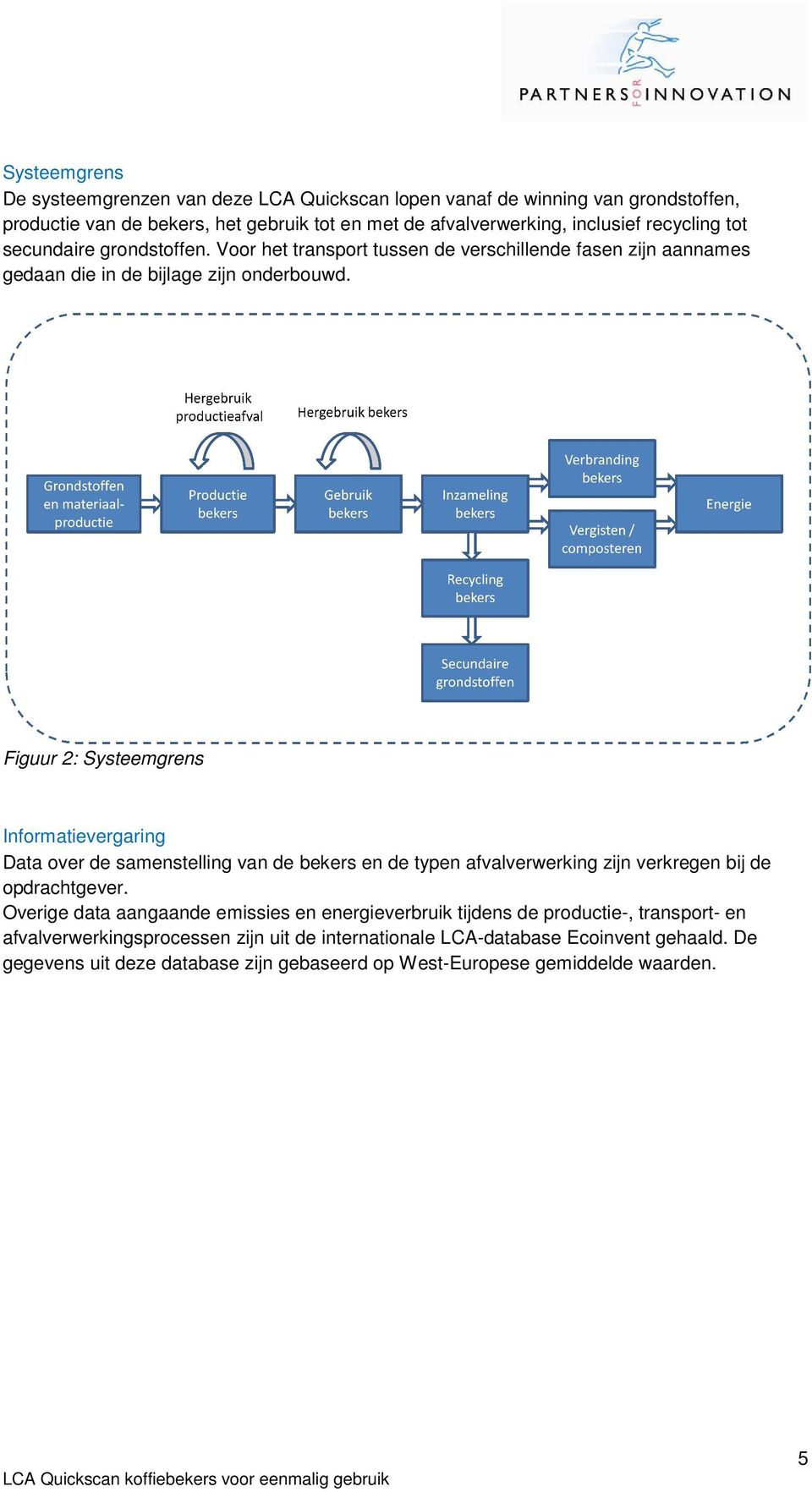 Figuur 2: Systeemgrens Informatievergaring Data over de samenstelling van de bekers en de typen afvalverwerking zijn verkregen bij de opdrachtgever.