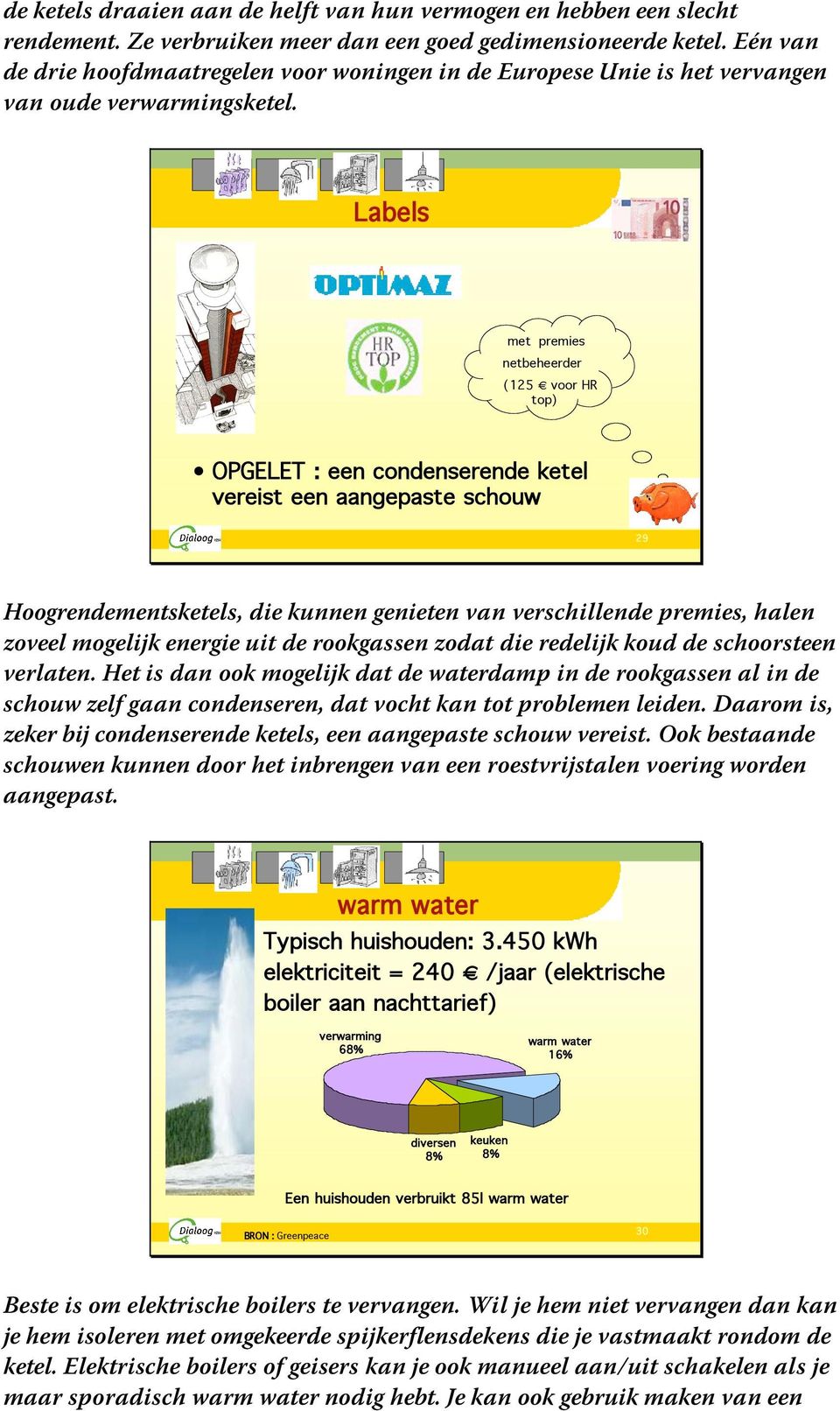 voor HR top) OPGELET : een condenserende ketel vereist een aangepaste schouw 29 Hoogrendementsketels, die kunnen genieten van verschillende premies, halen zoveel mogelijk energie uit de rookgassen