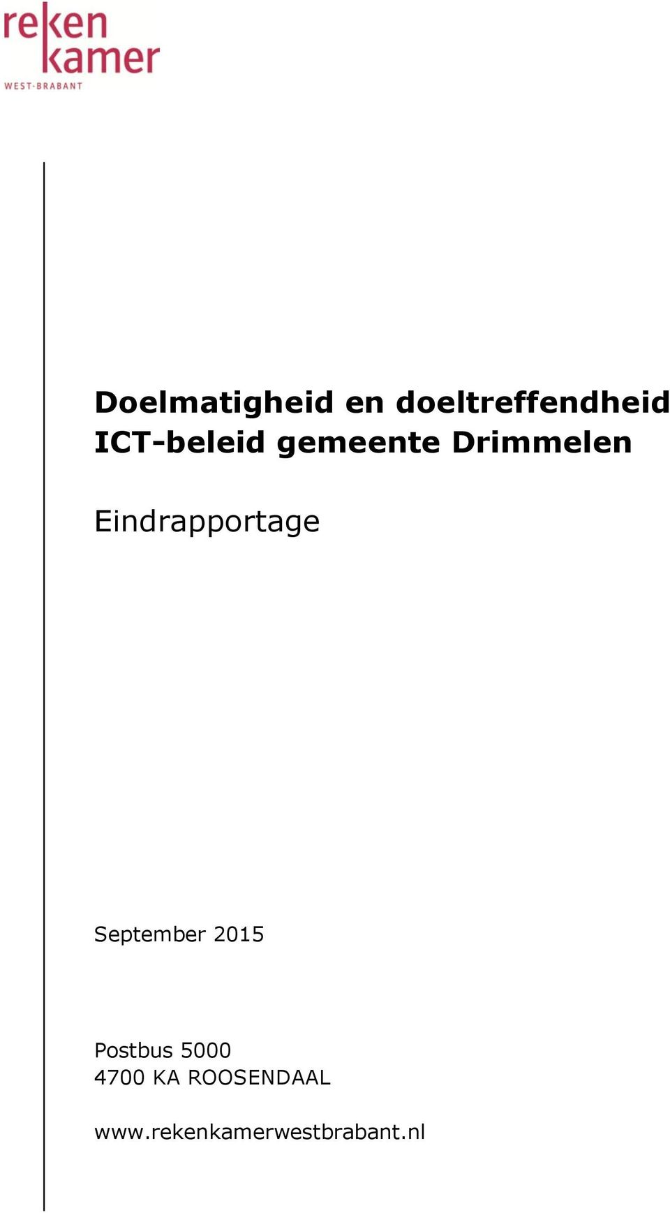 Eindrapportage September 2015 Postbus