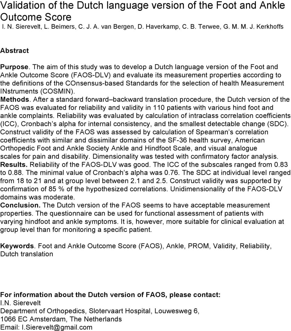 COnsensus-based Standards for the selection of health Measurement INstruments (COSMIN). Methods.