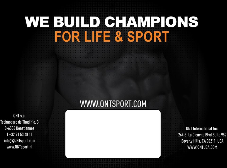 info@qntsport.com www.qntsport.nl WWW.QNTSPORT.