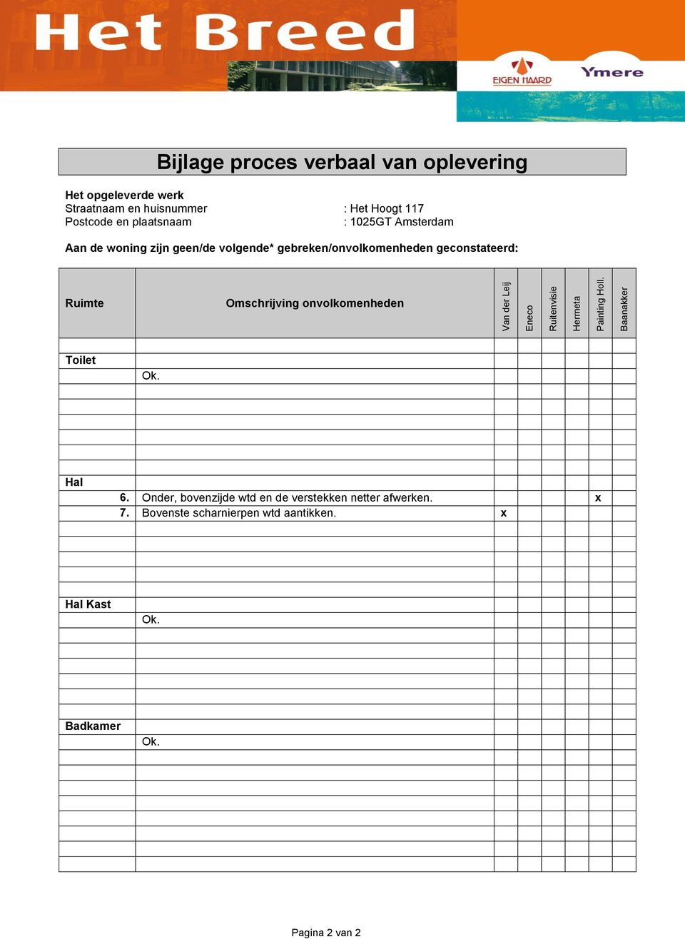 Onder, bovenzijde wtd en de verstekken netter