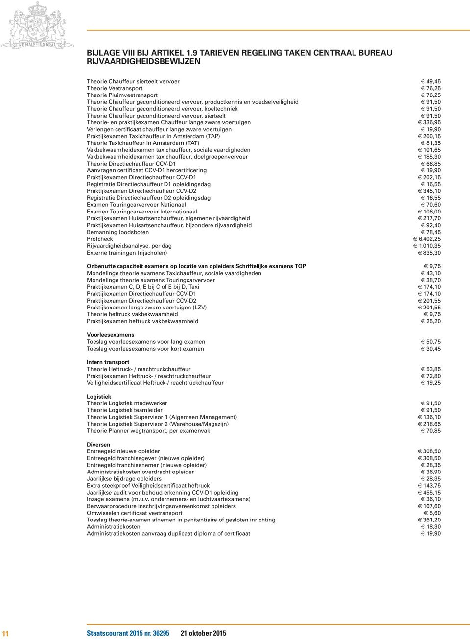 geconditioneerd vervoer, productkennis en voedselveiligheid 91,50 Theorie Chauffeur geconditioneerd vervoer, koeltechniek 91,50 Theorie Chauffeur geconditioneerd vervoer, sierteelt 91,50 Theorie- en