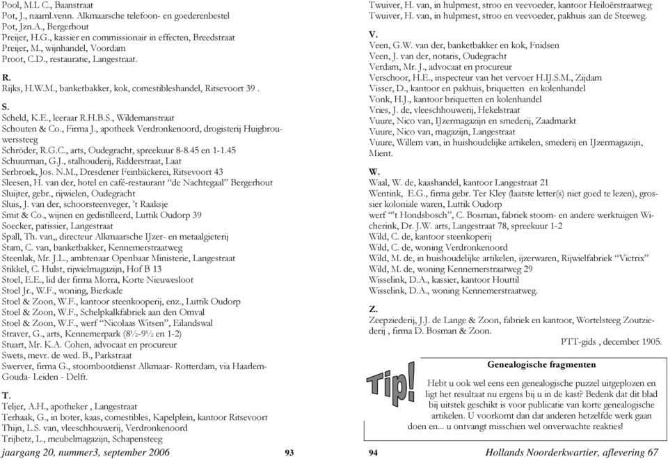 , Firma J., apotheek Verdronkenoord, drogisterij Huigbrouwerssteeg Schröder, R.G.C., arts, Oudegracht, spreekuur 8-8.45 en 1-1.45 Schuurman, G.J., stalhouderij, Ridderstraat, Laat Serbroek, Jos. N.M.