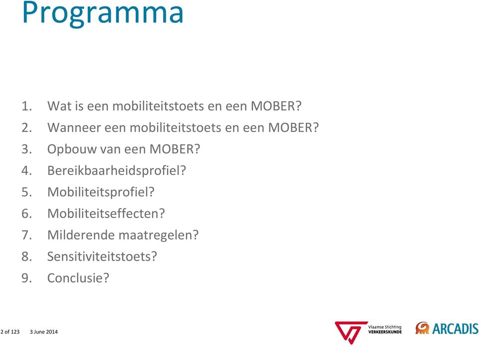 4. Bereikbaarheidsprofiel? 5. Mobiliteitsprofiel? 6.